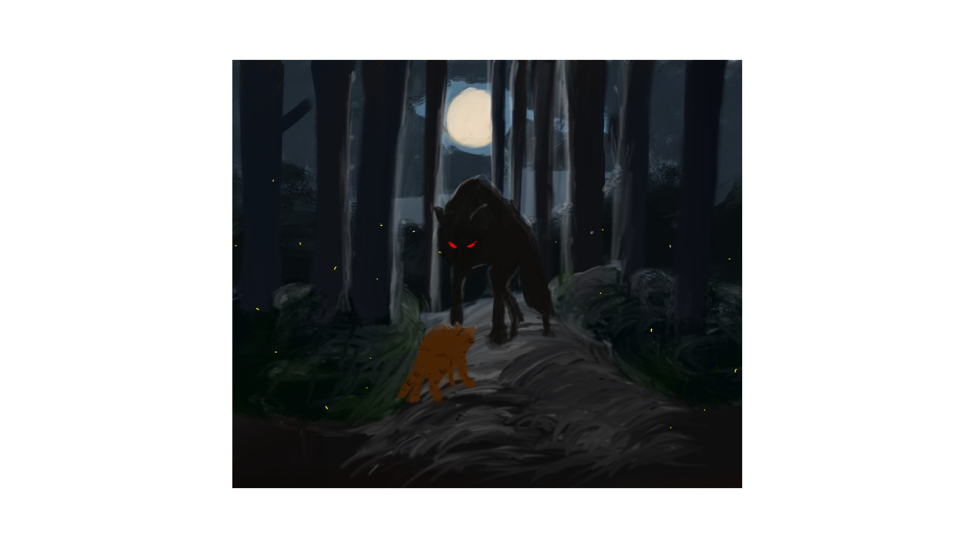 maullin viendo el lobo de noche